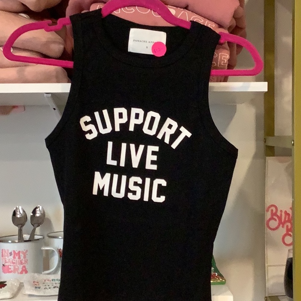 Black 'Support Live Music' Tank Top